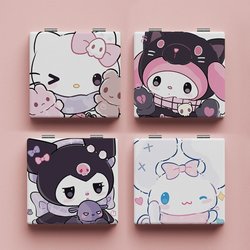 Cinnamon Dog Cartoon Makeup Mirror Portable Double-Sided Folding Mini Makeup Mirror Fashionable Women's Student Day Gift