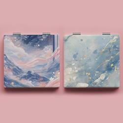 ins Vintage-Style Portable Makeup Mirror, Handheld Folding Double-Sided Touch-Up Mirror, Portable Handheld Vanity Mirror for Student Dormitories