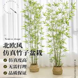 Simulated Bamboo Light Luxury Nordic Style Decoration Living Room Floor-Standing Bionic Large Indoor Fake Green Plant Potted Bonsai Ornaments