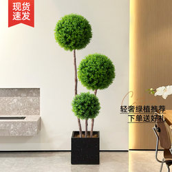 Artificial Flowers, Simulated Flowers, Simulated Spherical Plants, Indoor Potted Plants, Living Room Artificial Green Plants, Large Decorative Bonsai