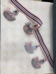 New Children's Room Curtains with Cartoon Lace Accessories, Cute Little Swan Decorations, Curtain Head Decorations, Tassels, and Trim