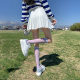 Pleated skirt for women in summer high waist A-line slim and sweet college style suit fabric high short skirt white skirt pants