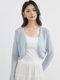 Aike knitted cardigan for women in 2025 summer temperament sweet and simple solid color slim short style wear thin jacket
