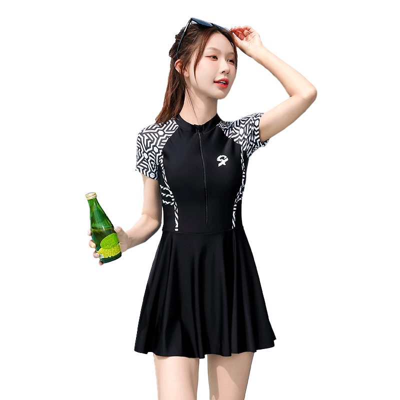 
Women's swimsuit 2025 new high-end one-piece hot style fat girl covering flesh adult large size women's swimsuit