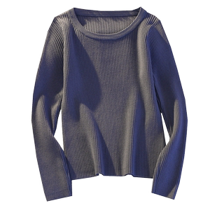 
Autumn and winter round neck slim short inner sweater women's thickened one-piece velvet warm long-sleeved bottoming sweater top