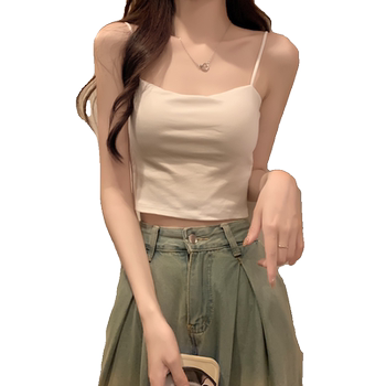 Vesting female female back breast integrated chest pad top summer
