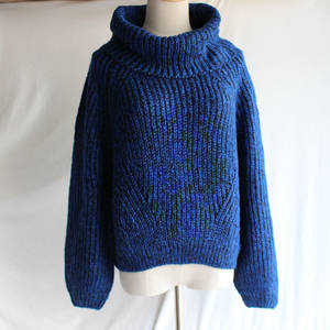 Packing collar bubble sleeve short knit sweater female jacket new autumn and winter fresh and sweet
