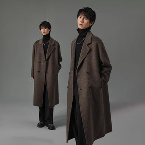 
[Storage] Thick double-sided woolen woolen coat, men's long knee-length couple's coat, winter woolen windbreaker