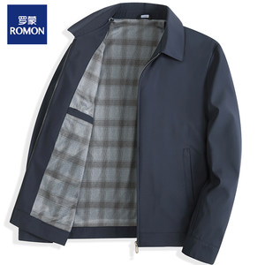 
Luo Meng middle-aged and elderly cadre wear 2026 autumn short business casual stand collar dad wear lapel administrative jacket for men