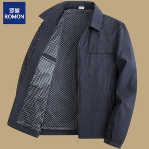 
Luo Meng 2026 spring and autumn short business casual stand collar dad wear lapel executive jacket men's middle-aged and elderly cadre wear
