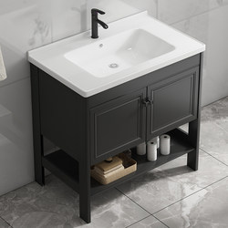 Floor-Standing Bathroom Cabinet Washbasin Cabinet Combination Ceramic Washbasin Bathroom Washbasin Integrated Countertop Small Apartment