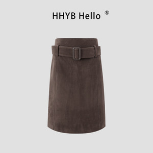 
HHYB Stay safe 2025 new autumn style versatile slim retro straight skirt for women H40032