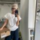 Cotton short -sleeved T -shirt female summer shoulder top design sense pure color small flying sleeve sleeved white bottoming shirt
