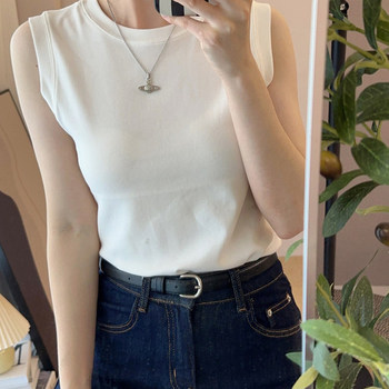 
Modal summer round neck sleeveless vest top