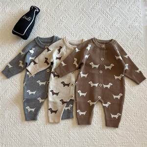 
24 autumn and winter baby knitted wool one-piece shirt newborn baby crawling clothes haggard clothes baby clothes spring and autumn