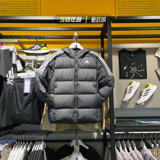 
Genuine Adidas winter outdoor men's and women's hooded cotton jackets warm short couple down jacket GT9141