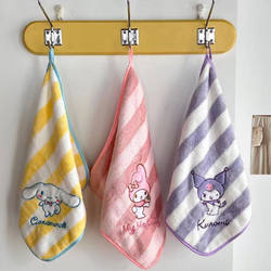 Sanrio Square Towel Baby Towel Kidsren's Coral Velvet Face Wash Absorbent Quick-Drying Female Bath Towel Kindergarten Hand Towel