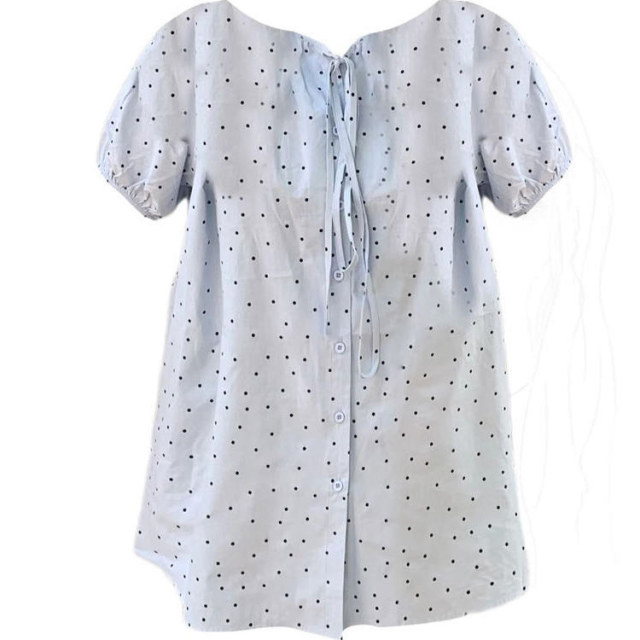 Large size fat MM Korean fashion polka dot puff short-sleeved shirt for women in summer loose slimming and medium-length top