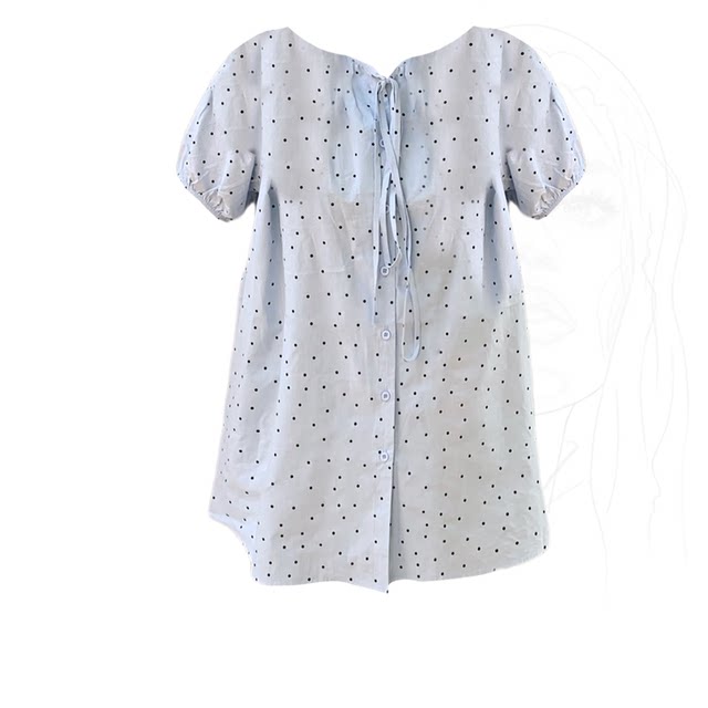 Large size fat MM French sweet polka dot short-sleeved shirt for women in summer new loose slimming top trendy
