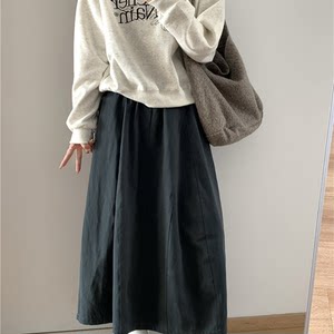 
Korean style @stetame*t Shanyi style three-dimensional tailoring spliced ​​silhouette flower bud skirt skirt wash cotton work skirt