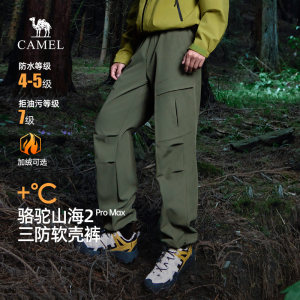 [Same style as Wang Junkai] Camel men's autumn and winter 2025 new velvet overalls men's warm three-proof trousers