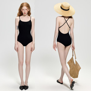 
MUMUSWIM backless one-piece conservative sexy bikini small breasts gathered to cover belly and make you look slim hot spring vacation swimsuit women