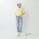 Linhai Japanese 2025 summer dan pocket embroidery casual versatile round neck short-sleeved top for women
