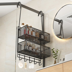 Bathroom Shower Room Hanging Rack, No-Drill Bathroom Storage Rack, Shower Room Hanging Basket, Towel Rack on Glass Door, Bathroom Rack