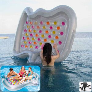 
bestway thickened double inflatable floating bed swimming pool large bed adult water park floating exhaust cushion