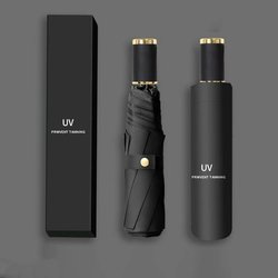 [Hot Sale] Folding Umbrella Unisex for Both Sunny and Rainy Weather, Foldable Black Coating, Durable Rain Protection and Sun Protection Umbrella