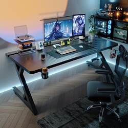 Xinjiang  S3 Attack Shark Gaming Desk Segmented Black and White Carbon Fiber Desktop Computer Desk Gaming Desk
