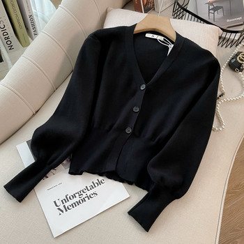 
Xiaoxiangfeng knitted cardigan women's V-neck black inner wear