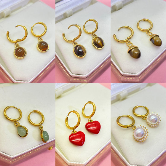 
New fashion titanium steel earbuds simple geometric earrings for women European and American gold jewelry a variety of options for popular jewelry