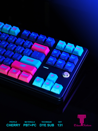Titan Kingdom 131キー PBT+PC キーキャップ - サイバーパンクテーマ