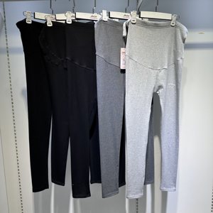 Pregnant women's leggings spring and autumn long belly support pants straight trousers 9-point long trousers pregnancy pants
