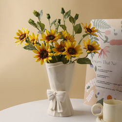 Hanice Creative Simple Bowknot Ceramic Vase ins Home Entrance Dining Table Countertop Decorative Flower Arrangement Vase