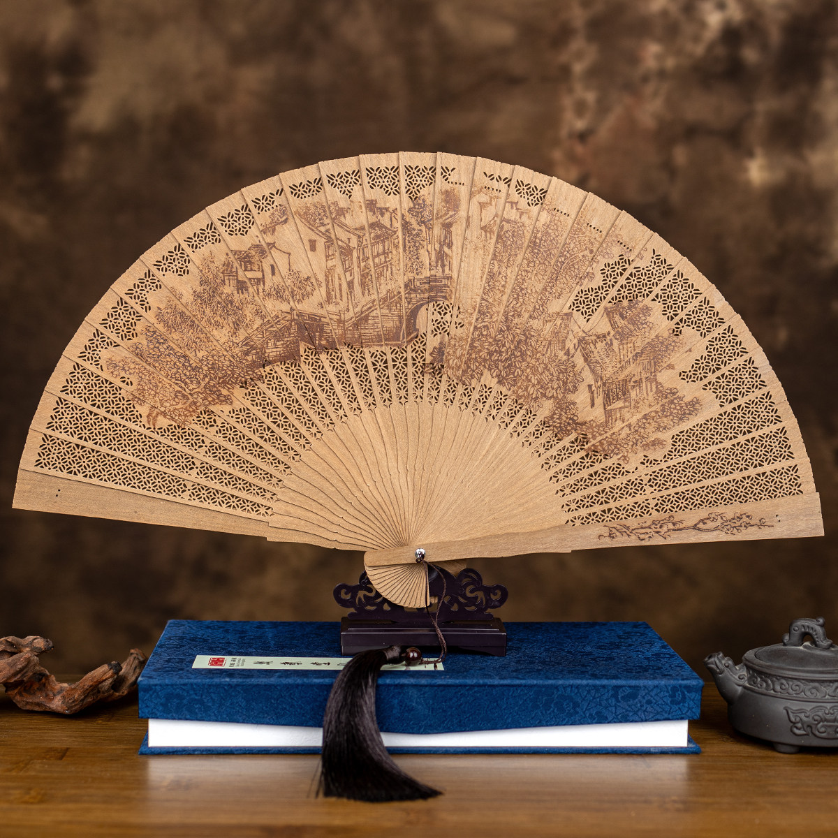 Ventaglio Pieghevole In Bambù Stile Vintage Cinese - Elegante E Pratico Per L'Estate - Foto 1