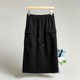 Sweatshirt dress 2025 new women's autumn elastic sports casual pocket slit cover one step straight long skirt
