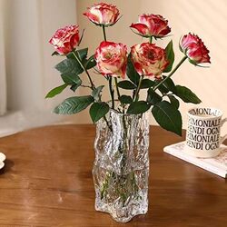 Crystal Glass Vase for Fresh Flowers, Lilies, Roses, Desktop Decoration for Living Room, Homestay, Light Luxury, High-End Feel