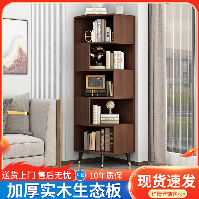 Solid wood corner cabinet corner cabinet corner triangular storage rack ...