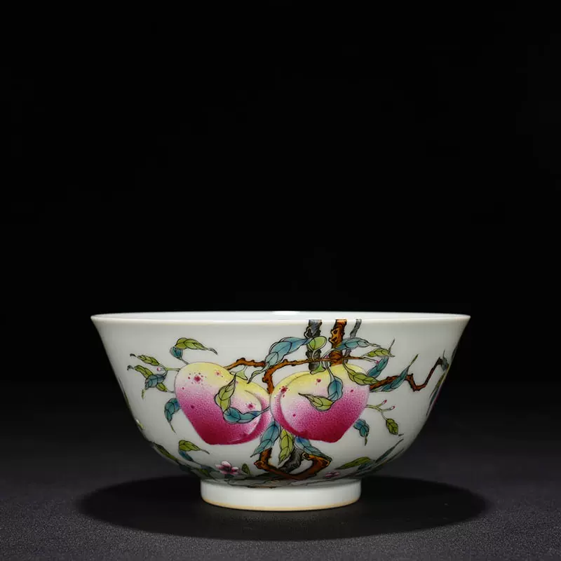 清雍正粉彩过枝五福八桃福寿碗210707 古玩古董瓷器老