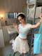 CCKOK Creamy apricot puffy gauze skirt short skirt summer age-reducing versatile pure a-line skirt