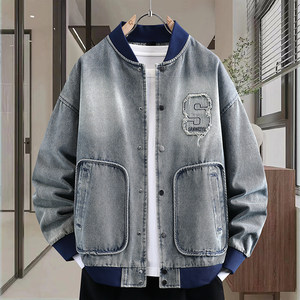 
Spring and autumn denim jackets for boys, teenagers, trendy and handsome students, autumn wear, men's jackets and tops