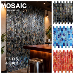 Glass Mosaic European-Style Living Room Bathroom Living Room Swimming Pool Glass Wall Stickers Retro Kitchen Balcony Background Wall