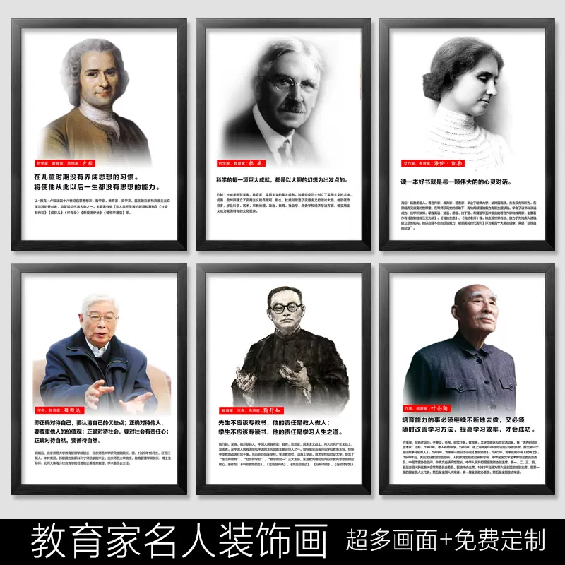 教育家装饰画科学名人名言挂画学校教室壁墙画培训图书