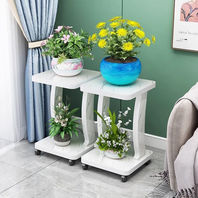 Movable Flower Rack Balcony flower rack storage rack floor-standing multi-layer decorative ...