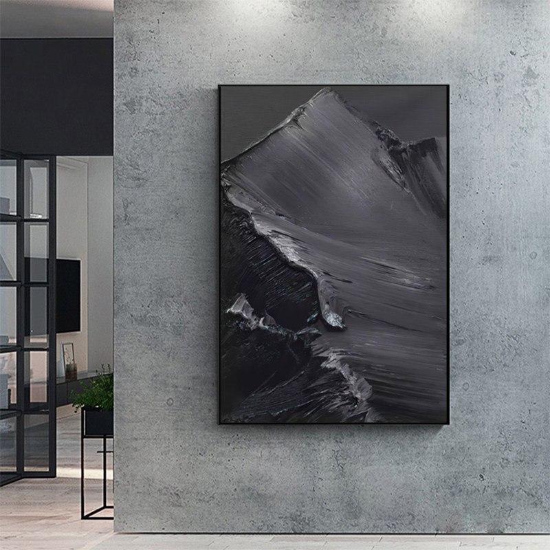 黒と白の抽象油彩画 O1CN01RElJNu1nlaYnghZi9_!!