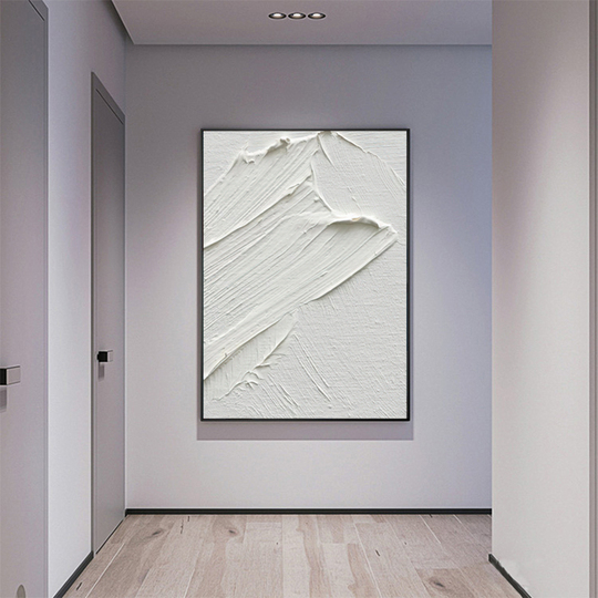 抽象的な白黒油絵 - モダンな壁画