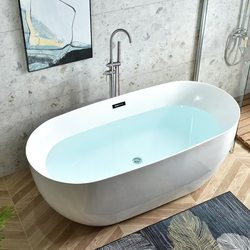 Bathtub for Home Use, Adult Freestanding Seamless Integrated Insulation, Small Apartment Acrylic Hotel Homestay European-Style Bathtub