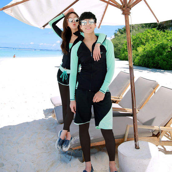 
Couple wetsuit for women and men two-piece sports jellyfish suit snorkeling surfing swimsuit two-piece suit 2024 new style